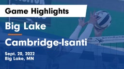Big Lake  vs Cambridge-Isanti  Game Highlights - Sept. 20, 2022