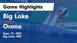 Big Lake  vs Orono  Game Highlights - Sept. 27, 2022