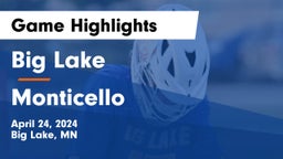 Big Lake  vs Monticello  Game Highlights - April 24, 2024