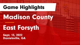 Madison County  vs East Forsyth  Game Highlights - Sept. 13, 2022