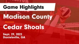 Madison County  vs Cedar Shoals   Game Highlights - Sept. 29, 2022