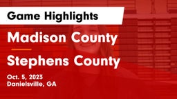 Madison County  vs Stephens County  Game Highlights - Oct. 5, 2023
