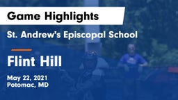 St. Andrew's Episcopal School vs Flint Hill  Game Highlights - May 22, 2021