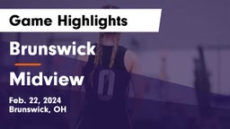 Brunswick  vs Midview  Game Highlights - Feb. 22, 2024