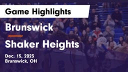 Brunswick  vs Shaker Heights  Game Highlights - Dec. 15, 2023