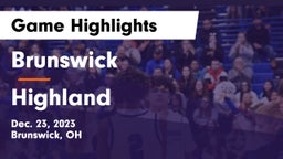 Brunswick  vs Highland  Game Highlights - Dec. 23, 2023