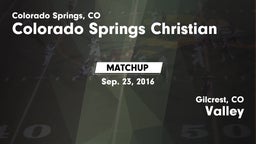 Matchup: Colorado Springs vs. Valley  2016