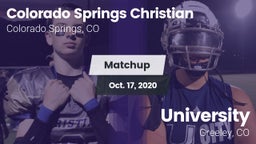 Matchup: Colorado Springs vs. University  2020