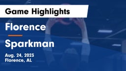 Florence  vs Sparkman  Game Highlights - Aug. 24, 2023