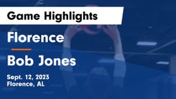Florence  vs Bob Jones  Game Highlights - Sept. 12, 2023