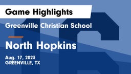 Greenville Christian School vs North Hopkins   Game Highlights - Aug. 17, 2023