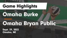 Omaha Burke  vs Omaha Bryan Public  Game Highlights - Sept. 29, 2022