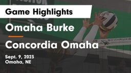 Omaha Burke  vs Concordia Omaha Game Highlights - Sept. 9, 2023