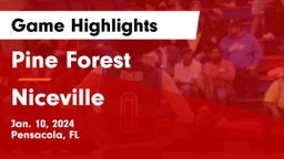 Pine Forest  vs Niceville  Game Highlights - Jan. 10, 2024