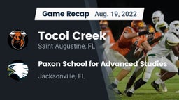 Recap: Tocoi Creek  vs. Paxon School for Advanced Studies 2022