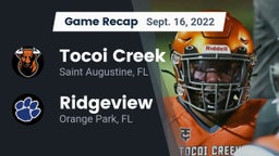 Recap: Tocoi Creek  vs. Ridgeview  2022