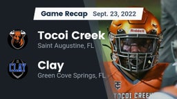 Recap: Tocoi Creek  vs. Clay  2022