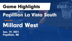 Papillion La Vista South  vs Millard West  Game Highlights - Jan. 19, 2021