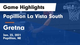 Papillion La Vista South  vs Gretna  Game Highlights - Jan. 23, 2021