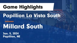 Papillion La Vista South  vs Millard South  Game Highlights - Jan. 5, 2024