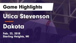 Utica Stevenson  vs Dakota  Game Highlights - Feb. 23, 2018