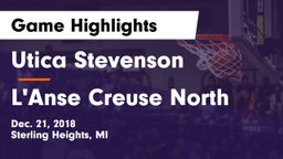 Utica Stevenson  vs L'Anse Creuse North  Game Highlights - Dec. 21, 2018