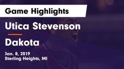 Utica Stevenson  vs Dakota  Game Highlights - Jan. 8, 2019
