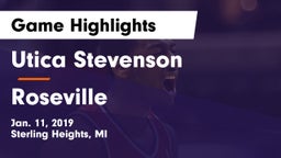 Utica Stevenson  vs Roseville  Game Highlights - Jan. 11, 2019