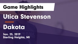 Utica Stevenson  vs Dakota  Game Highlights - Jan. 25, 2019