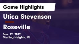 Utica Stevenson  vs Roseville  Game Highlights - Jan. 29, 2019