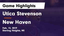 Utica Stevenson  vs New Haven Game Highlights - Feb. 13, 2019