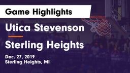 Utica Stevenson  vs Sterling Heights  Game Highlights - Dec. 27, 2019