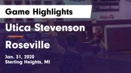 Utica Stevenson  vs Roseville  Game Highlights - Jan. 31, 2020