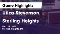 Utica Stevenson  vs Sterling Heights  Game Highlights - Feb. 28, 2020