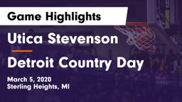 Utica Stevenson  vs Detroit Country Day  Game Highlights - March 5, 2020