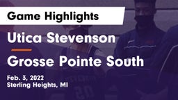 Utica Stevenson  vs Grosse Pointe South  Game Highlights - Feb. 3, 2022
