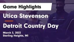 Utica Stevenson  vs Detroit Country Day  Game Highlights - March 3, 2022