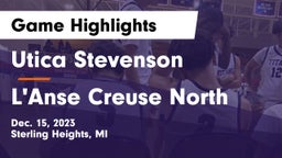 Utica Stevenson  vs L'Anse Creuse North  Game Highlights - Dec. 15, 2023