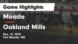 Meade  vs Oakland Mills  Game Highlights - Dec. 19, 2018