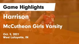 Harrison  vs McCutheon Girls Varsity Game Highlights - Oct. 5, 2021
