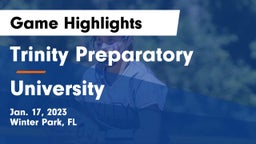 Trinity Preparatory  vs University  Game Highlights - Jan. 17, 2023