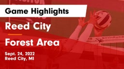 Reed City  vs Forest Area Game Highlights - Sept. 24, 2022