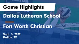 Dallas Lutheran School vs Fort Worth Christian  Game Highlights - Sept. 3, 2022