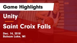 Unity  vs Saint Croix Falls Game Highlights - Dec. 14, 2018