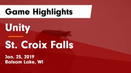 Unity  vs St. Croix Falls  Game Highlights - Jan. 25, 2019
