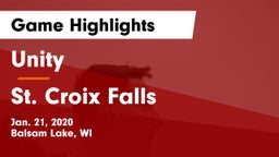 Unity  vs St. Croix Falls  Game Highlights - Jan. 21, 2020