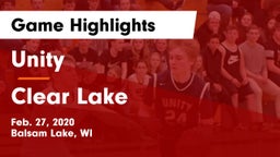 Unity  vs Clear Lake  Game Highlights - Feb. 27, 2020