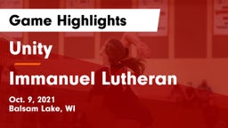 Unity  vs Immanuel Lutheran Game Highlights - Oct. 9, 2021
