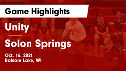 Unity  vs Solon Springs Game Highlights - Oct. 16, 2021