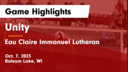 Unity  vs Eau Claire Immanuel Lutheran Game Highlights - Oct. 7, 2023